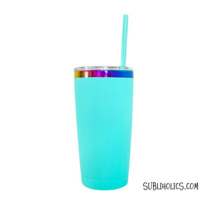 20 oz Stainless Steel Car Tumbler with Rainbow Underlay for Laser Engraving - Image 5