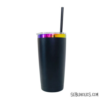20 oz Stainless Steel Car Tumbler with Rainbow Underlay for Laser Engraving - Image 2