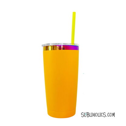 20 oz Stainless Steel Car Tumbler with Rainbow Underlay for Laser Engraving - Image 4