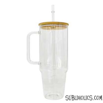 40 oz Stanley Style Tumbler - Clear Glass for Sublimation