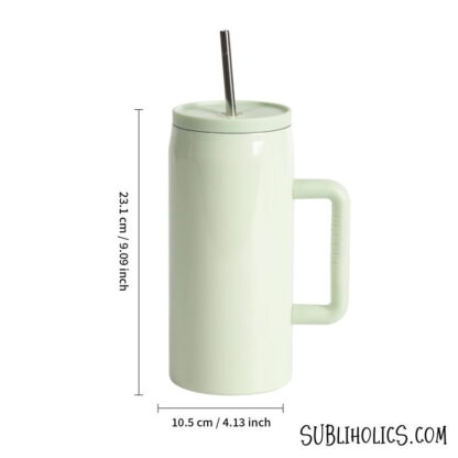 40 oz Daily Sipper White Stainless Steel Tumbler with Soft Grip Handle - Image 3