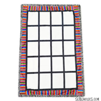Blankets For Sublimation - 20 Panel Photo Montage with Rainbow Print Trim