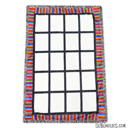 Blankets For Sublimation - 20 Panel Photo Montage with Rainbow Print Trim