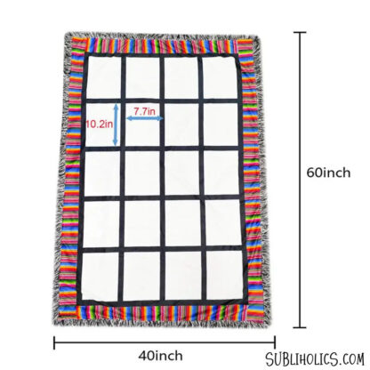 Blankets For Sublimation - 20 Panel Photo Montage with Rainbow Print Trim - Image 2