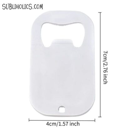 Flat Dog Tag Style Stainless Steel Bottle Opener for Sublimation - Pack of 5 - Image 2