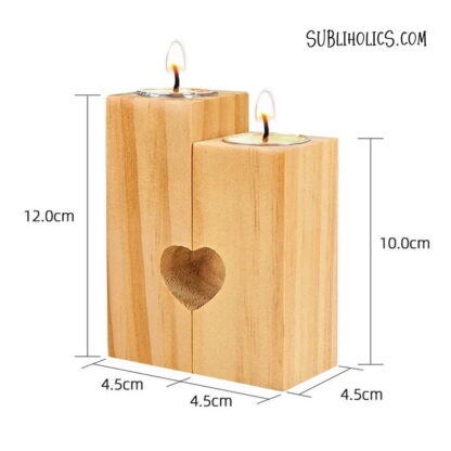 Unique Wooden Candle Holder Set for Sublimation - Image 5