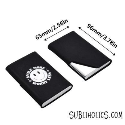 Business Card Case for Laser Engraving - PU Leather + Aluminum - Image 2