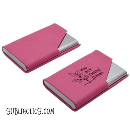 Business Card Case for Laser Engraving - PU Leather + Aluminum - Image 6