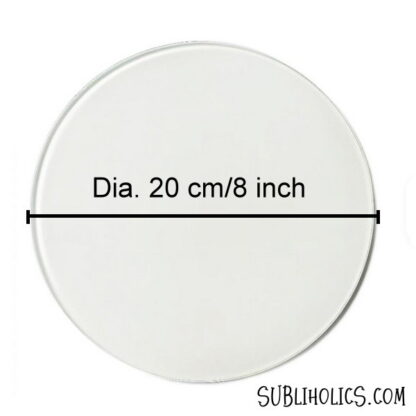 Glass Sublimation Cutting Board 8" (20 CM) Round - Smooth Surface - Image 3