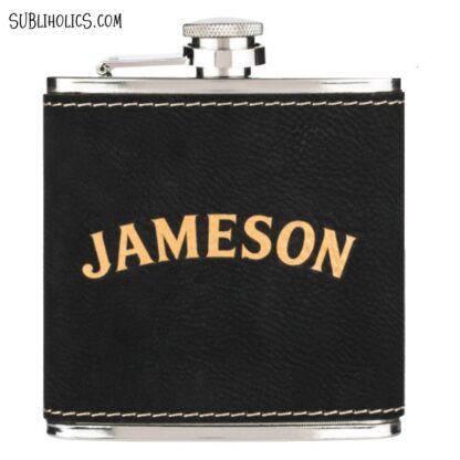 Leatherette Covered 6 oz Flasks for Laser Engraving - Image 3