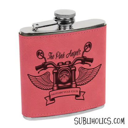Leatherette Covered 6 oz Flasks for Laser Engraving - Image 6