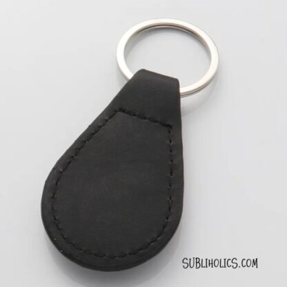 Metal and Black PU Leather Key Chain for Sublimation - Image 3