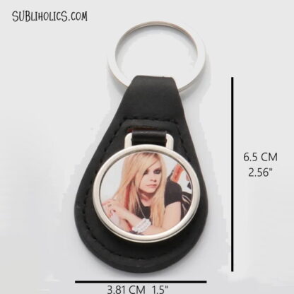 Metal and Black PU Leather Key Chain for Sublimation - Image 4