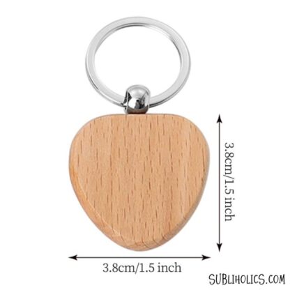 Heart Wood Keychains for Laser Engraving - Image 2