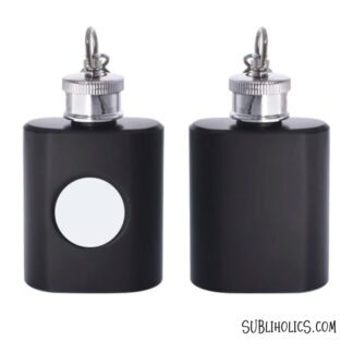1 oz Stainless Steel Black Mini Flask Keychain for Sublimation