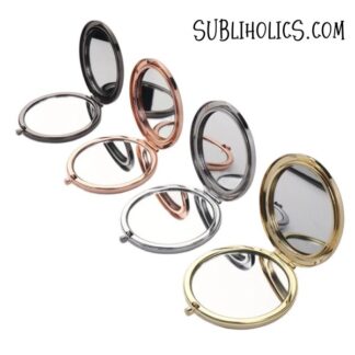 Round Compact Cosmetic Metal Mirror for Laser Engraving