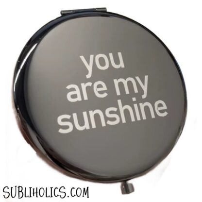 Round Compact Cosmetic Metal Mirror for Laser Engraving - Image 2