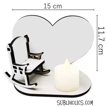 Memorial Rocking Chair and Heart Photo Panel - MDF for Sublimation - Image 5