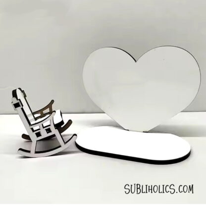 Memorial Rocking Chair and Heart Photo Panel - MDF for Sublimation - Image 2