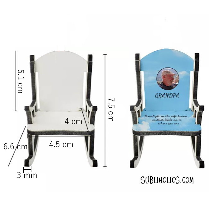 Memorial Rocking Chair and Heart Photo Panel - MDF for Sublimation - Image 4