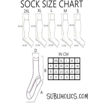 Socks for Sublimation - White - 5 Sizes - Image 2