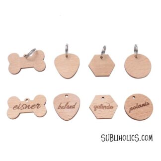 Wood Pet Tags for Laser Engraving - Pack of 5