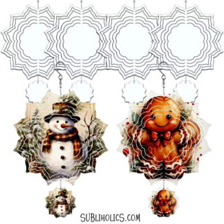 Wind Spinner Aluminum Sublimation Ornament #15 - Curves & Points Flower + Mini