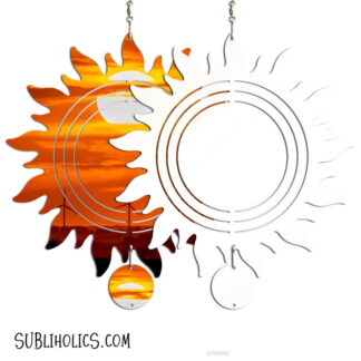 Wind Spinner Aluminum Sublimation Ornament #16 - Blazing Sun + Mini