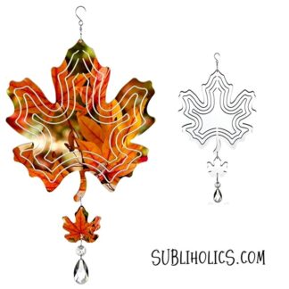 Wind Spinner Aluminum Sublimation Ornament #18 - Maple Leaf + Mini + Crystal