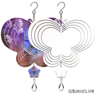 Wind Spinner Aluminum Sublimation Ornament #20 - Baby Butterfly + Crystal