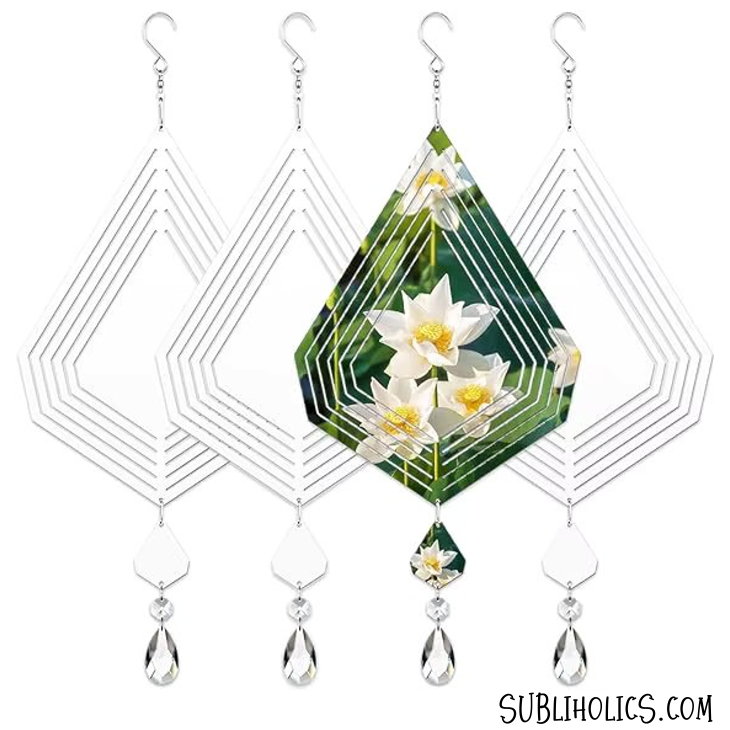Wind Spinner Aluminum Sublimation Ornament #26 - Gem + Mini + Crystal