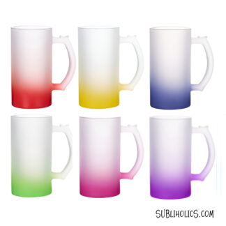 Beer Mug / Stein - 16 oz Frosted Ombre Gradient Sublimation Finish